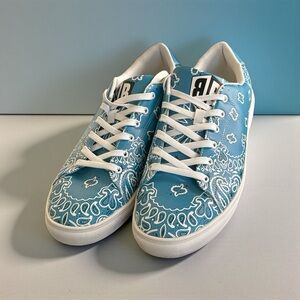 BB Blue Paisley Sneakers Faux Leather Men’s Size 13 
Trendy Handkerchief Print